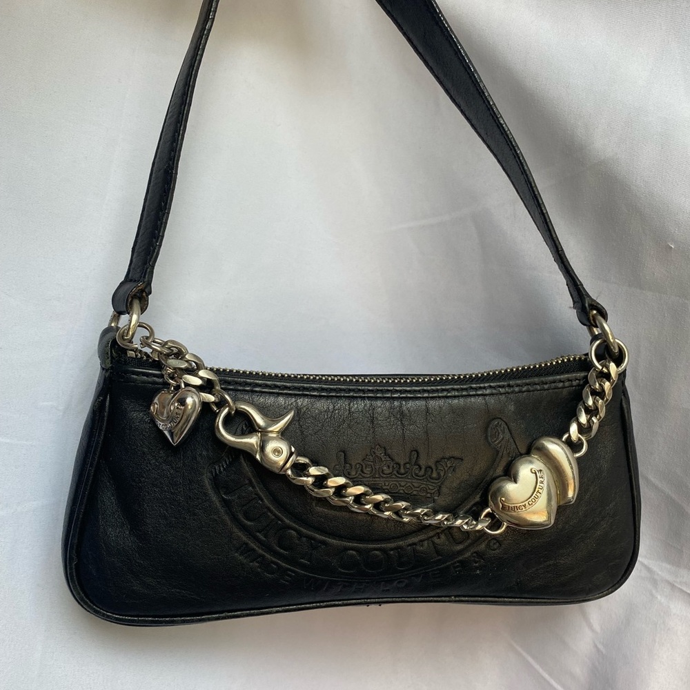 Leather P&G Juicy Couture Purse , Black y2k baguette